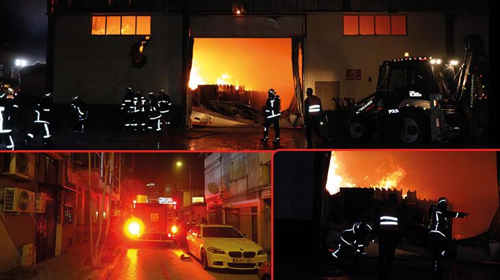 Kayseri’de çelik kapı fabrikasında yangın