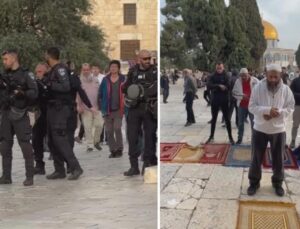 Mescid-i Aksa’da sabah namazı gerginliği! İsrail güçleri bir sefer daha Filistinlileri engelledi