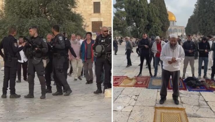 Mescid-i Aksa’da sabah namazı gerginliği! İsrail güçleri bir sefer daha Filistinlileri engelledi